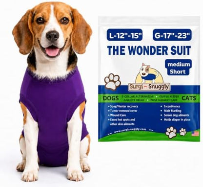 Surgi Snuggly Dog Surgery Recovery Suit, Cone Alternative, Spay/Neuter MS