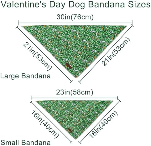 St. Patrick's Dog Bandanas, UP URARA PUP Shamrock Triangle Bid Clover Scarf for Medium Large Girl Boy Dogs, Spring Cotton Puppy Kerchief, Green Dog Bandana,L