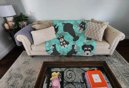 Caroline's Treasures MLM1059LQB Black and Silver Schnauzer Quilted Blanket 50x60 Artwork Pattern Quilted Throw Blanket for Bed, Couch, Sofa, Soft and Lightweight