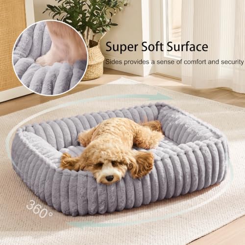 Orthopedic Large Dog Bed Calming Pet Sofa Bed 32''x24'' Grey