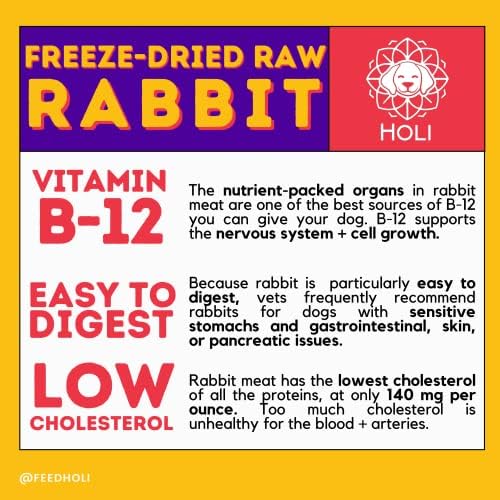 HOLI Rabbit Dog Food Topper, Freeze Dried, 4oz