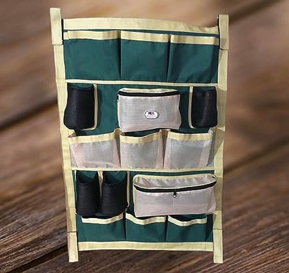 Majestic Ally Nylon Heavy Duty Tack Grooming Organizer Bag, Trailer Door organizing Bag, Equine Accessories Organizer (Hunter Green)