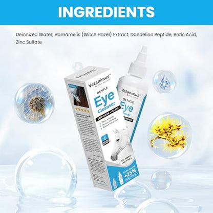 Eye Cleanser 150ml/5 fl.oz for Horses and Ponies Deeply Cleans Foreign Particles Moisturizing Eye Cleanser 1 Bottle
