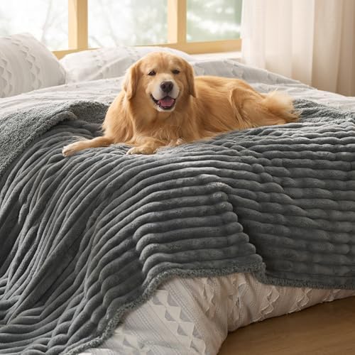 Bedsure ComfyFleece™ Waterproof Blanket for Bed, Twin（60"x80"） Warm Grey