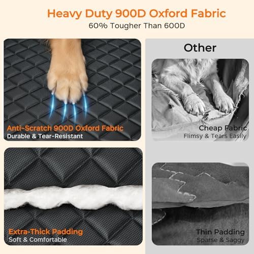 URPOWER 900D Heavy Duty Dog Seat Cover for Back Seat, Waterproof Hammock