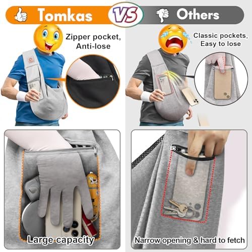 Tomkas Dog Sling Carrier for Small Dogs Puppy Carrier for Small Dogs (Grey, for Pets Weight 2-7 lbs)