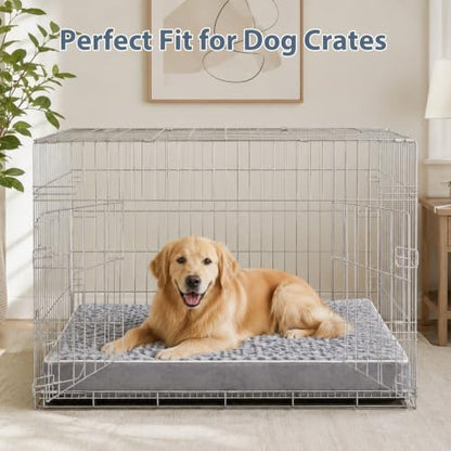 WNPETHOME Orthopedic Waterproof Large Dog Crate Bed for Senior Dogs, Grey