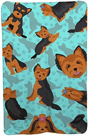 Caroline's Treasures MLM1024TBLT Black and Tan Yorkie Soft Travel Blanket with Bag Airplane Blanket, Indoor Outdoor Camping Blanket for Traveling, Picnics, Beach Trips, Concerts