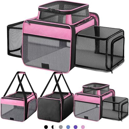 Top and 2 Sides Expandable Cat Carrier 18x11x11 TSA Airline Approved