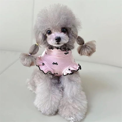 Small Dog Clothes Extra Small Dogs Spring Summer Dress Cute Soft and Breathable Outfits for Female Chihuahua Shih Tzu Yorkshire Puppy Cats (Pink Dress, X-Small)