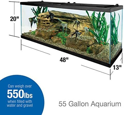 Tetra 55 Gallon Glass Aquarium, Rectangular Fish Tank