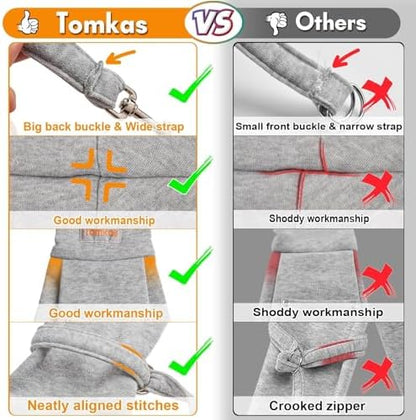 Tomkas Dog Cat Carrier Sling Classic Pocket & Classic Strap(M,Grey)