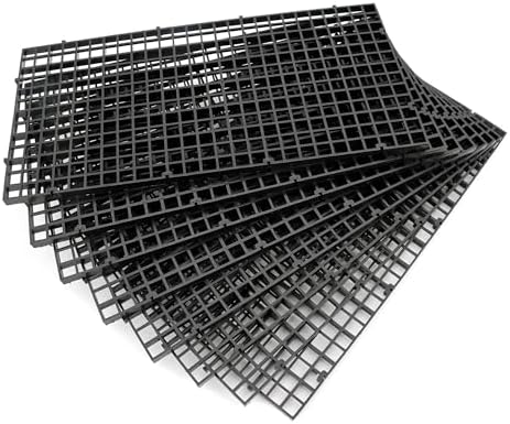 Aquarium Fish Tank Bottom Isolation 8 Pcs, Plastic Egg Crate Grid Divider Tray Egg (S 8pcs Black)