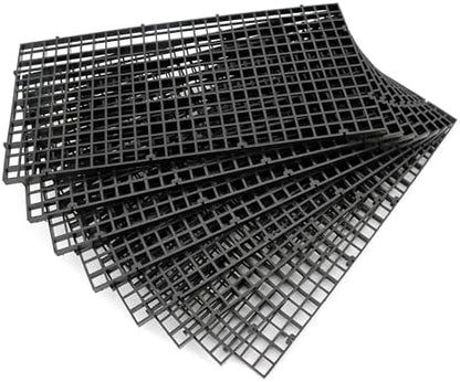 Aquarium Fish Tank Bottom Isolation 8 Pcs, Plastic Egg Crate Grid Divider Tray Egg (S 8pcs Black)