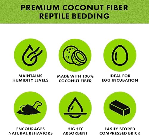 Zilla Coconut Husk Brick, Organic Bedding for Reptiles, Made with 100% Coconut Fiber, Ideal for Tropical Habitats and Egg Incubation, (Pack of 2)