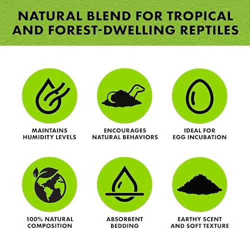 Zilla Pet Reptile Terrarium Substrate Bedding, Jungle Mix, for Frogs, Rainforest Geckos, Toads and Snakes, 8 Quart (Pack of 6)