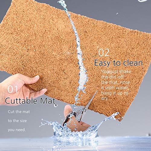 Reptile Carpet Natural Coconut Fiber, 36" x 18" Tortoise Carpet Mat for Pet Terrarium Liner, Reptile Bedding Supplies for Lizard, Snake, Chameleon, Turtle, Bearded Dragon (2 Pack)