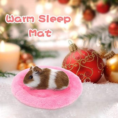 BWOGUE Hamster Bed, Round Velvet Sleep Pad for Guinea Pigs and Rats, 8.7 in