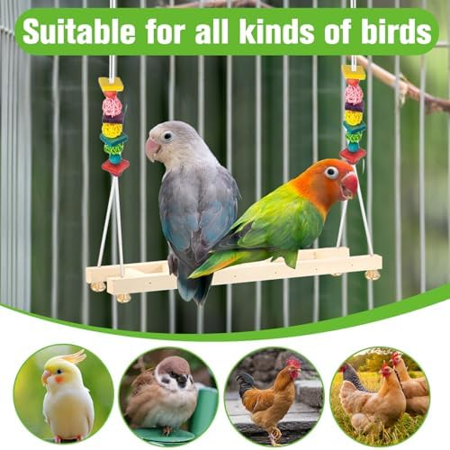 Jorewood Chicken Coop Swings, Outdoor Poultry Exercise Perch for Hens, Roosters