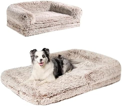 EHEYCIGA Foldable XXL Dog Bed for Large Sized Dog - 54x38x7.5, Faded Brown