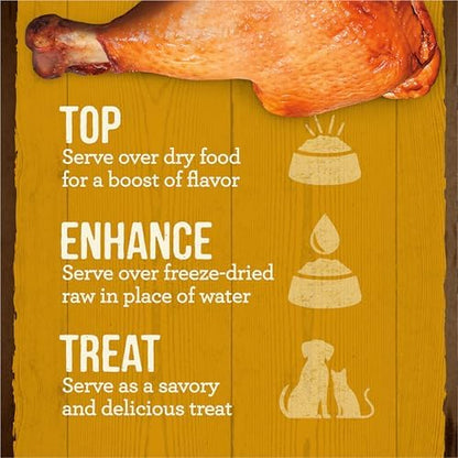 Merrick Grain Free Chicken Bone Broth Dog and Cat Food Topper, 7 oz Pouch
