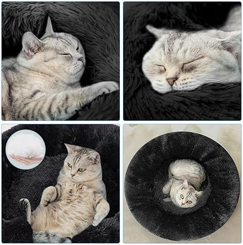 Dog Bed for Small Medium Large Dogs, 20 inch Calming Dogs Bed, Washable-Round Cozy Soft Pet Bed for Puppy and Kitten with Slip-Resistant Bottom
