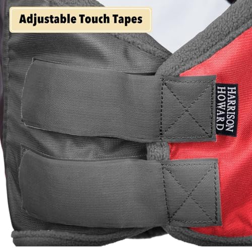 Harrison Howard Pro Luminous Horse Fly Mask Standard with Ears UV Protection for Horse Scarlet Red/Black Medium Cob