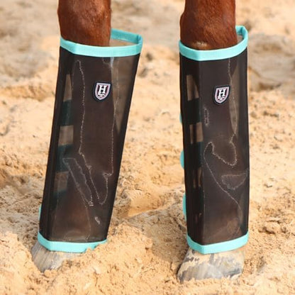 Harrison Howard Loose-Fitting Horse Fly Leggings Breathable, Tear-Resistant Fine Mesh Leg Guards Stay-on Comfortable Fly Boots (Set of 4)