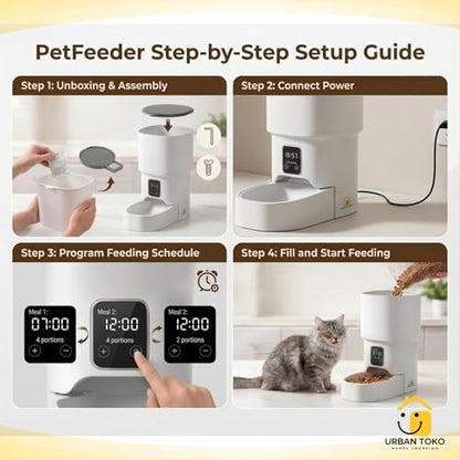 Automatic Pet Feeder for Cats & Dogs, 4L