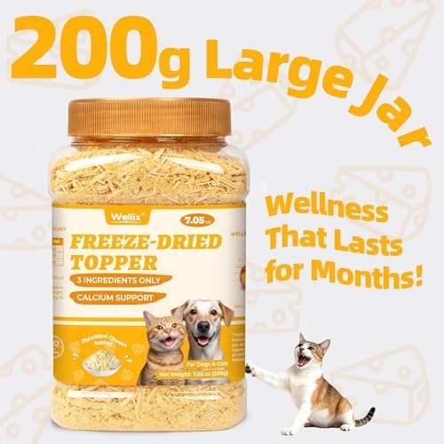 Wellix Freeze Dried Cheese Dog & Cat Food Toppers, 7.05oz