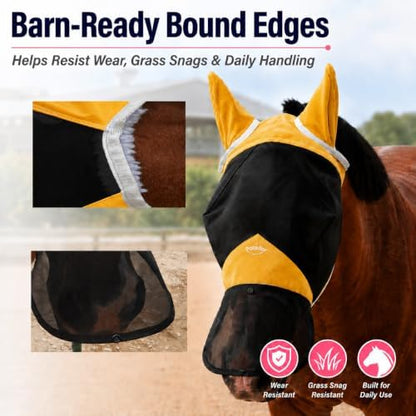 Horse Fly Mask for Horses with Ears and Nose Cover