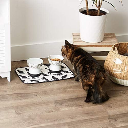 Bone Dry Machine Washable, Ultra Absorbent Pet Mat, 12x18, Cat Silhouette