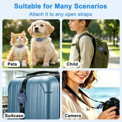 Airtag Collar Holder for Cats or Small Dogs, Waterproof, 1 Pack Navy Blue