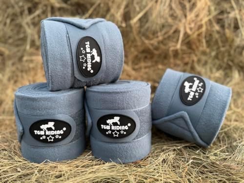Horse Polo Leg Wraps, Equine Fleece Polo Wraps (Set of 4) - Horse Leg Bandages (Light Blue)