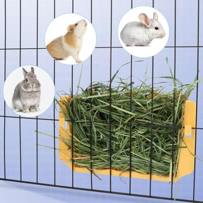 Hypeety Rabbit Hay Feeder Automatic Hay Rack for Guinea Pigs, Yellow, 2pcs