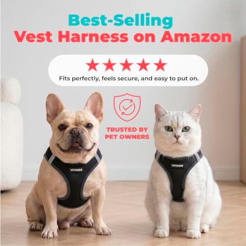 Voyager Step-in Air Dog Vest Harness - Black, Large
