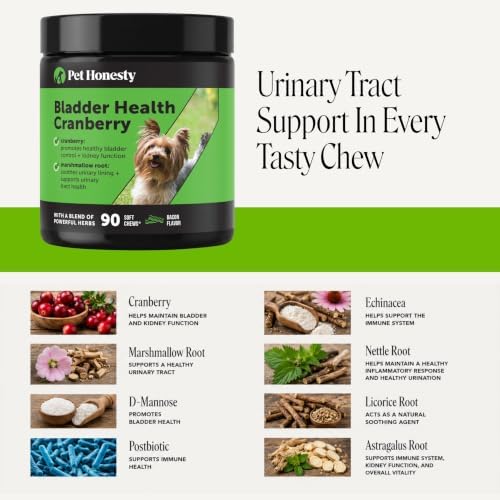 Pet Honesty Vet Recommended Cranberry Supplement for Dogs, 90 Ct, Bacon