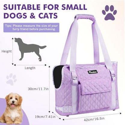 Pawaboo Dog Purse Carrier for Small Dogs with Pocket,Up to 11Lbs