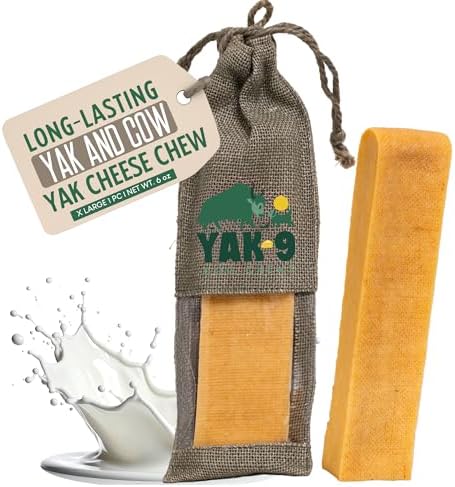 Yak9 Himalayan Yak Cheese Dog Chews | No Hide Dog Chews Long Lasting | High Protein, Non GMO, Gluten & Grain Free | Yak & Cow Milk Natural Dog Chew | Extra Large, 1 PC
