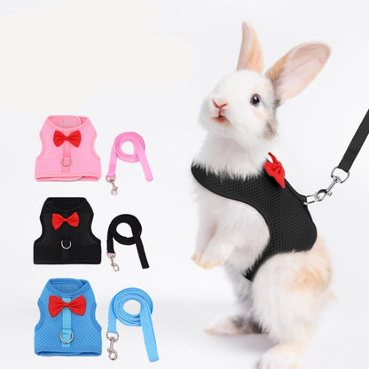 Rabbit Harness and Leash Set for Walking Escape Proof, Black M