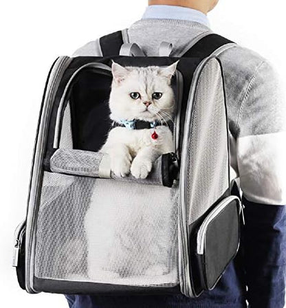Texsens Innovative Traveler Bubble Backpack Pet Carriers for Cats and Dogs (Black)