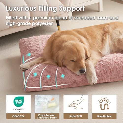 EHEYCIGA Washable XL Dog Beds Large Sized Dog, 44x32 Inch Pet Bed, Pink