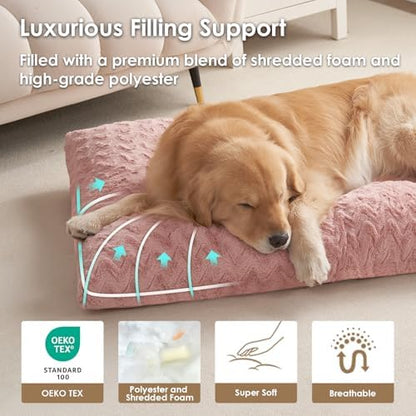 EHEYCIGA Washable XL Dog Beds Large Sized Dog, 44x32 Inch Pet Bed, Pink