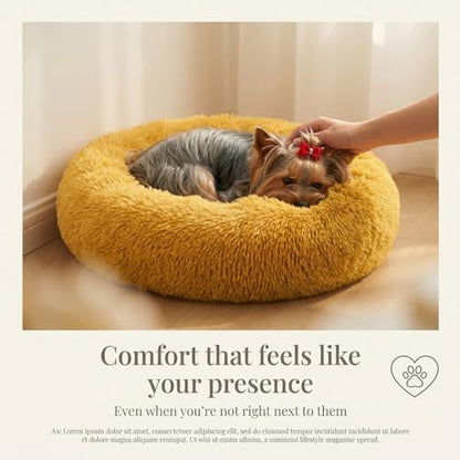 nononfish Puppy Bed for Small Dogs,Soft Calming Donut Bed