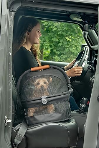 Pet Gear No-Zip View 360 Pet Carrier & Car Seat, Onyx, 15"