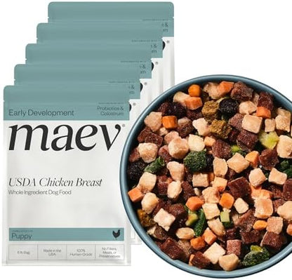Maev Human-Grade Frozen Fresh Chicken Puppy Food, 25 lb