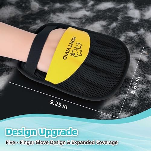 Pet Hair Removal Glove, Upgraded Electrostatic Pet Hair Remover, Reusable Five-Finger Magic Brush, Effectively Removes Dog & Cat Hair from Couch, Carpet, Clothes, Furniture & Car Seat