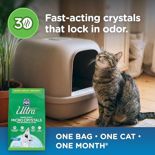 Ultra by Cat's Pride Fresh Scent Micro Crystals, Soft on Paws Litter, 15lb