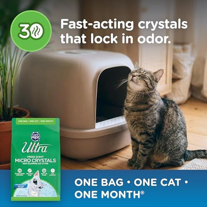 Ultra by Cat's Pride Fresh Scent Micro Crystals, Soft on Paws Litter, 15lb