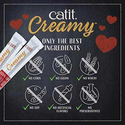 Catit Creamy Lickable Cat Treat, Healthy Cat Treat, Salmon, 24 Pack